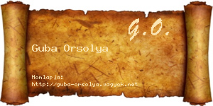Guba Orsolya névjegykártya